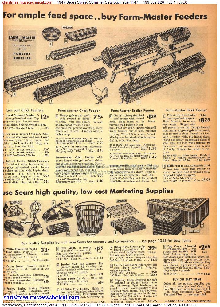 1947 Sears Spring Summer Catalog, Page 1147