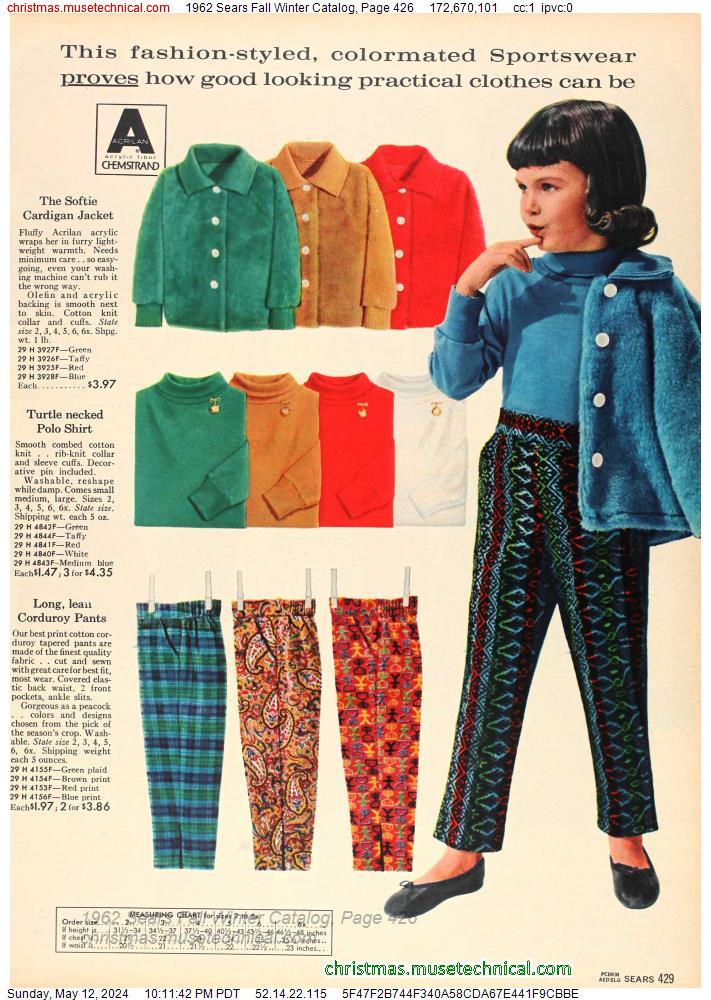 1962 Sears Fall Winter Catalog, Page 426