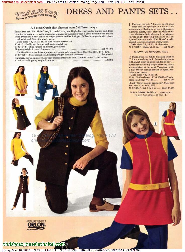 1971 Sears Fall Winter Catalog, Page 178