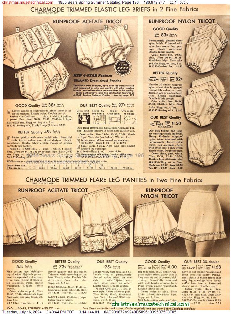 1955 Sears Spring Summer Catalog, Page 196