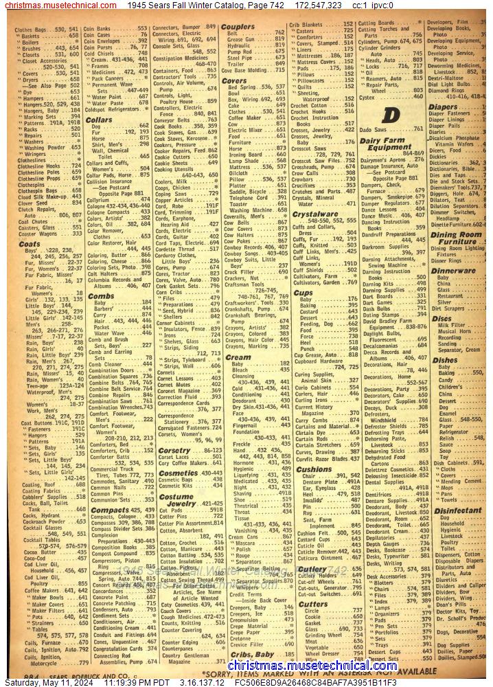 1945 Sears Fall Winter Catalog, Page 742