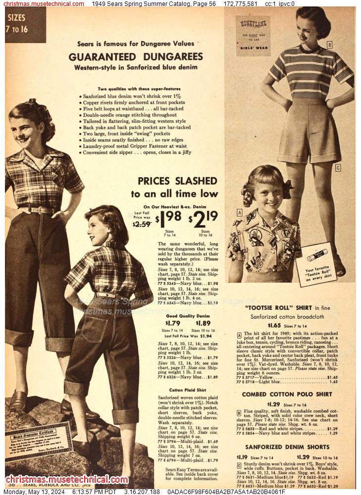 1949 Sears Spring Summer Catalog, Page 56