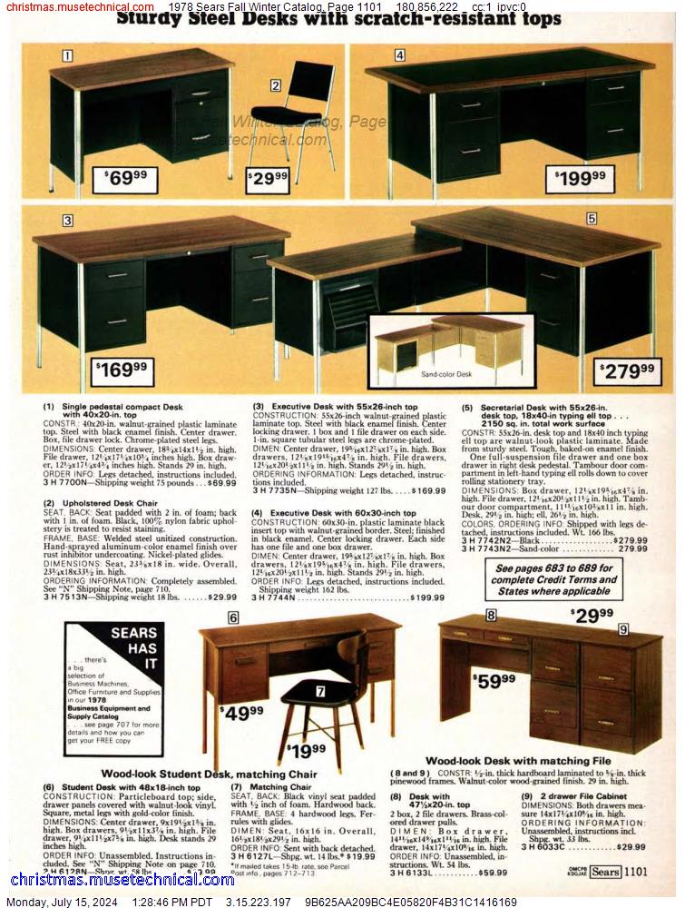 1978 Sears Fall Winter Catalog, Page 1101