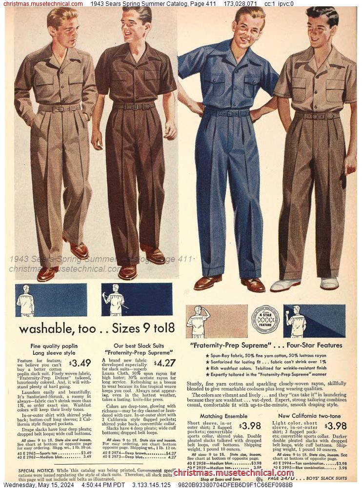 1943 Sears Spring Summer Catalog, Page 411