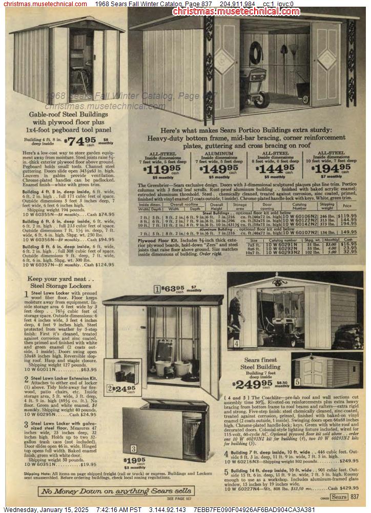 1968 Sears Fall Winter Catalog, Page 837