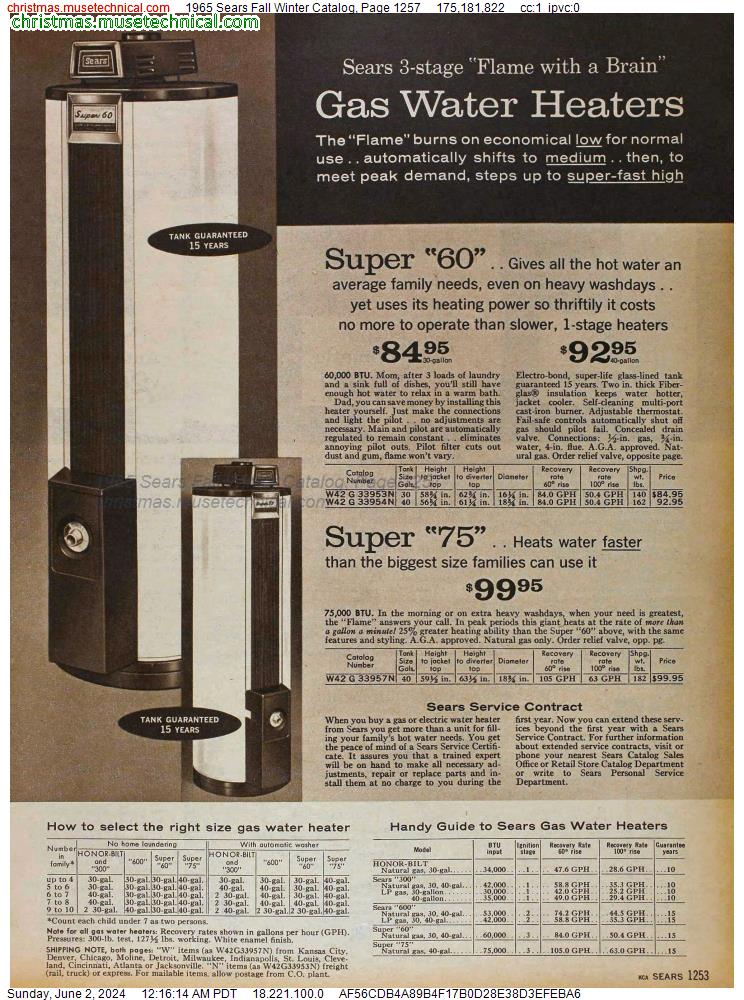 1965 Sears Fall Winter Catalog, Page 1257