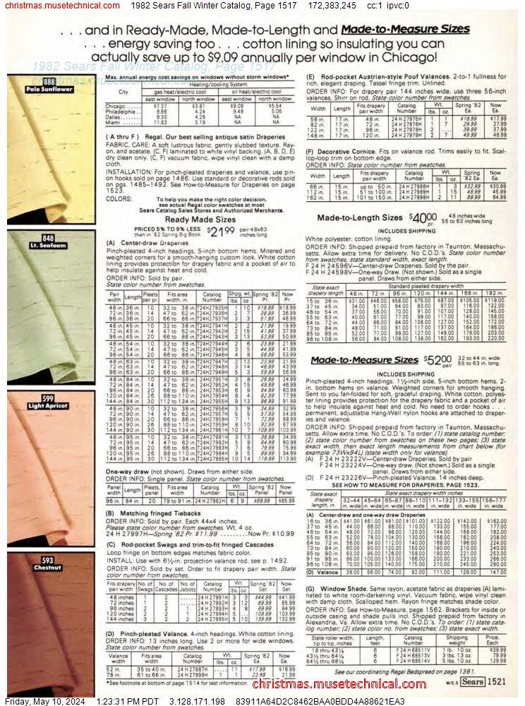 1982 Sears Fall Winter Catalog, Page 1517