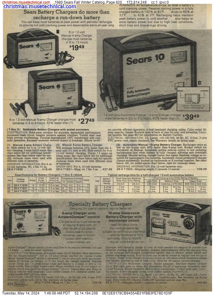 1980 Sears Fall Winter Catalog, Page 820