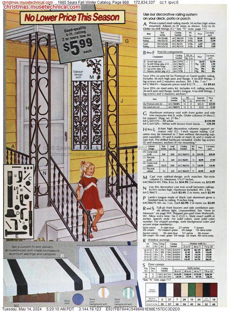 1985 Sears Fall Winter Catalog, Page 968