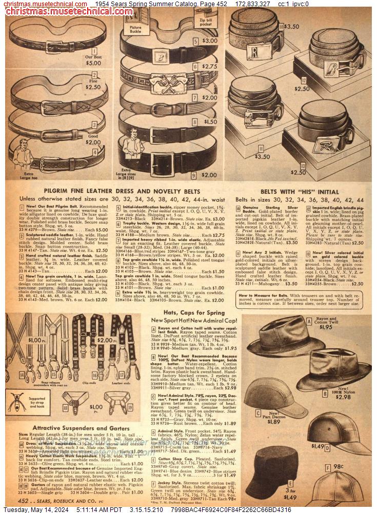 1954 Sears Spring Summer Catalog, Page 452