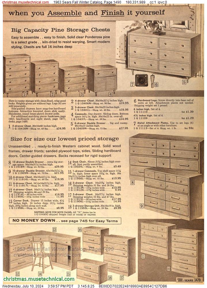 1963 Sears Fall Winter Catalog, Page 1490