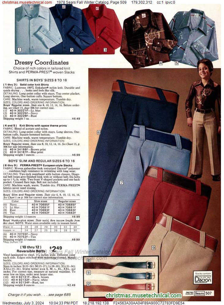 1978 Sears Fall Winter Catalog, Page 509
