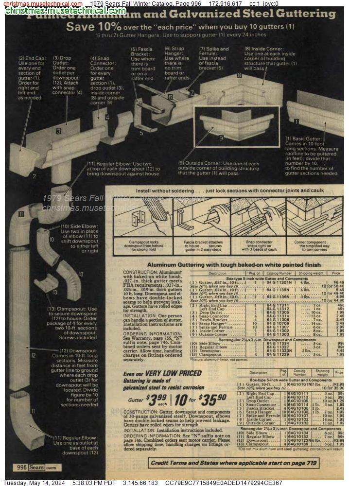 1979 Sears Fall Winter Catalog, Page 996