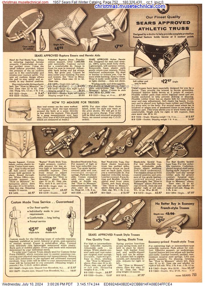1957 Sears Fall Winter Catalog, Page 752