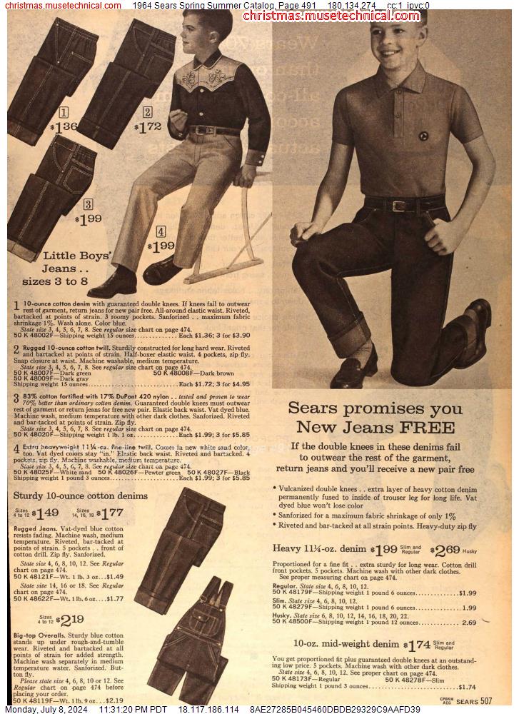 1964 Sears Spring Summer Catalog, Page 491