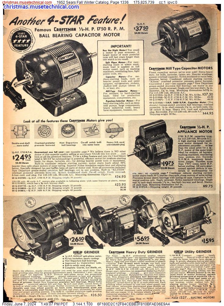 1952 Sears Fall Winter Catalog, Page 1336