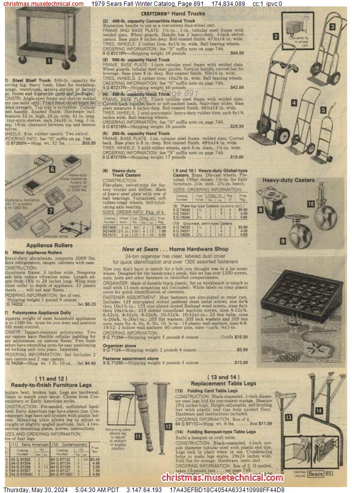 1979 Sears Fall Winter Catalog, Page 891