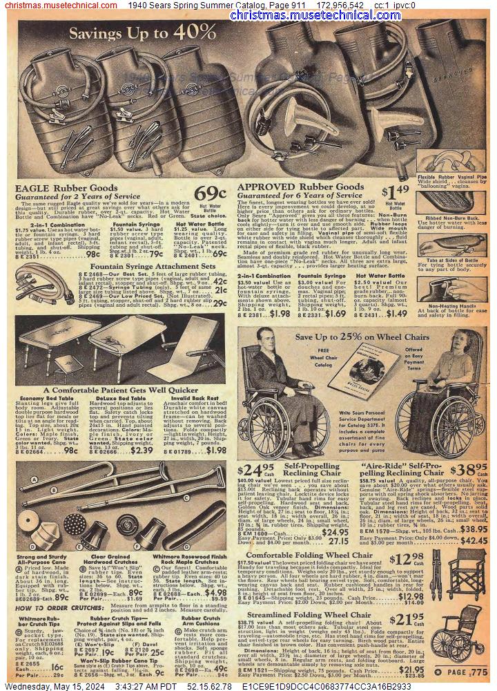 1940 Sears Spring Summer Catalog, Page 911
