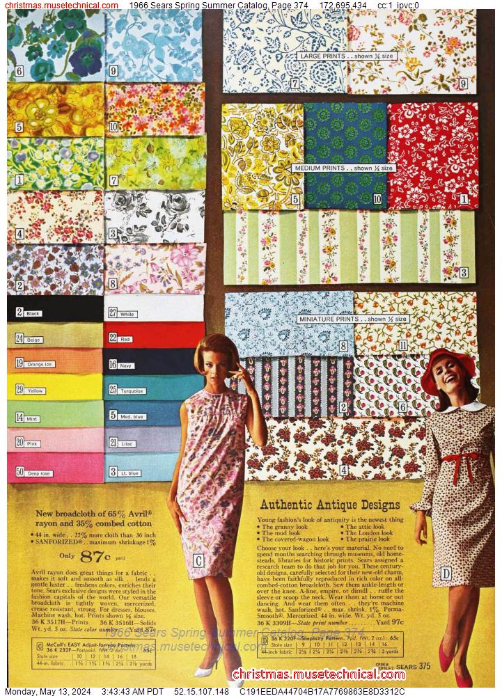 1966 Sears Spring Summer Catalog, Page 374