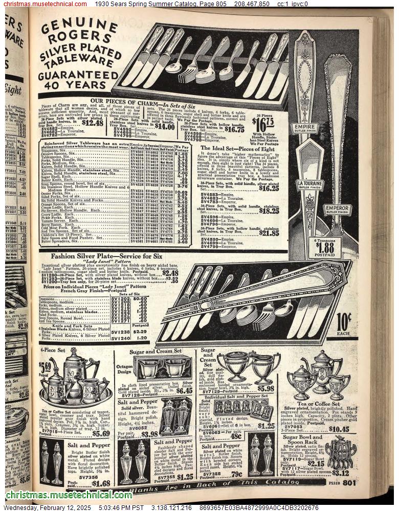 1930 Sears Spring Summer Catalog, Page 805