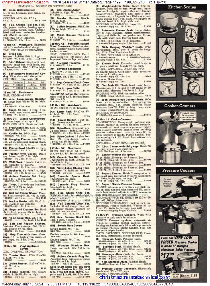 1978 Sears Fall Winter Catalog, Page 1199