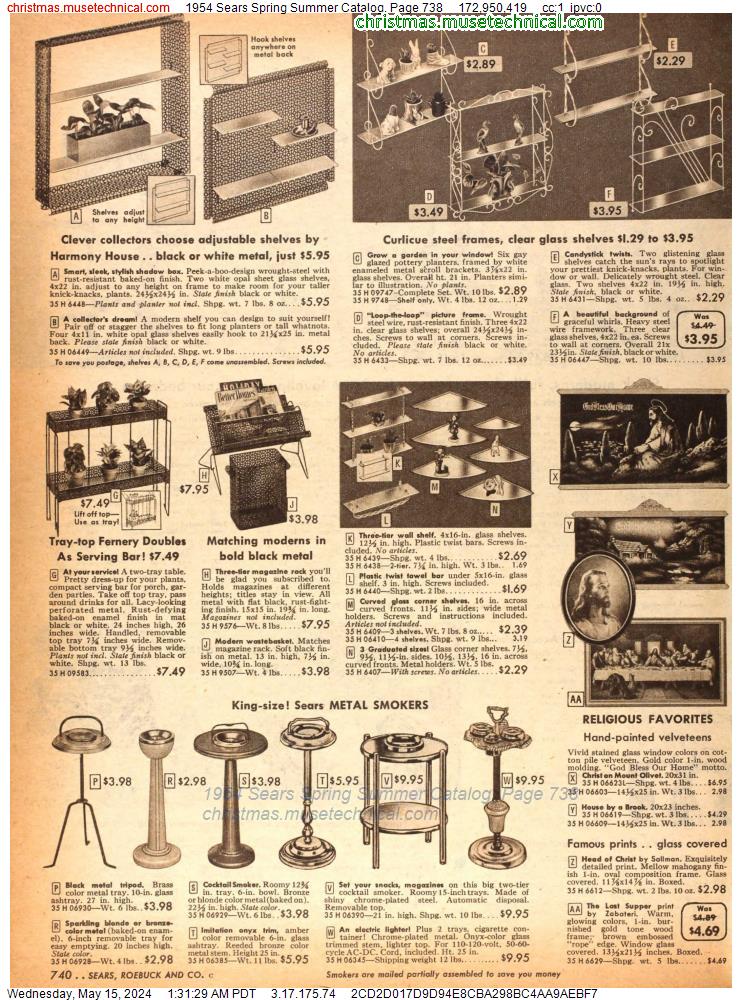 1954 Sears Spring Summer Catalog, Page 738