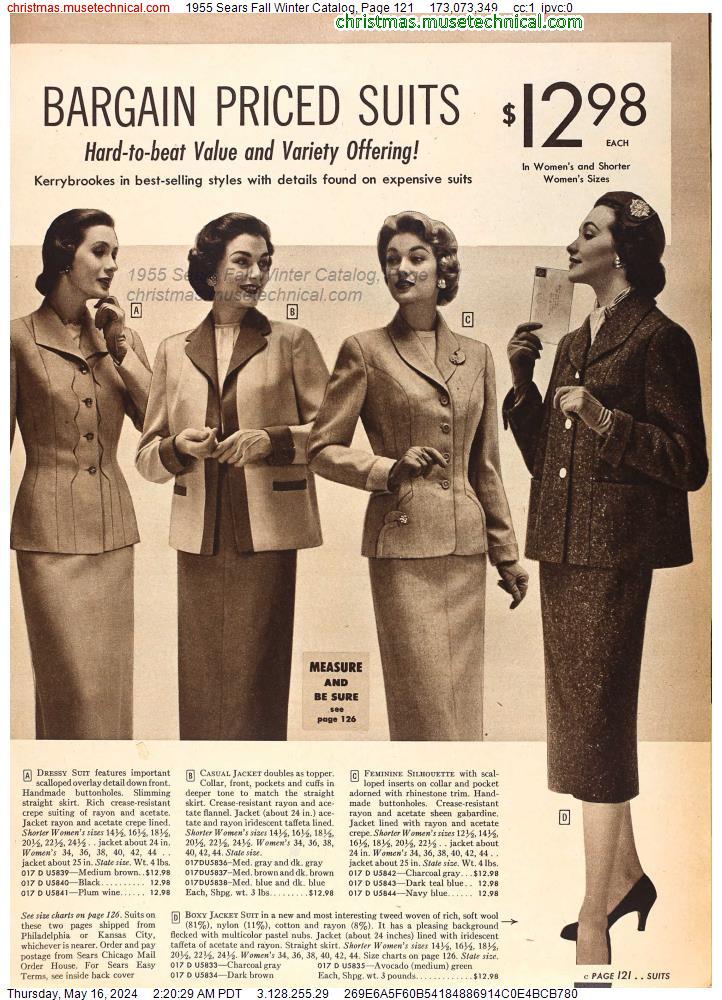 1955 Sears Fall Winter Catalog, Page 121