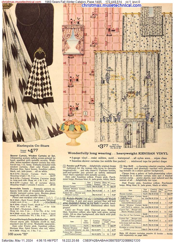 1960 Sears Fall Winter Catalog, Page 1485