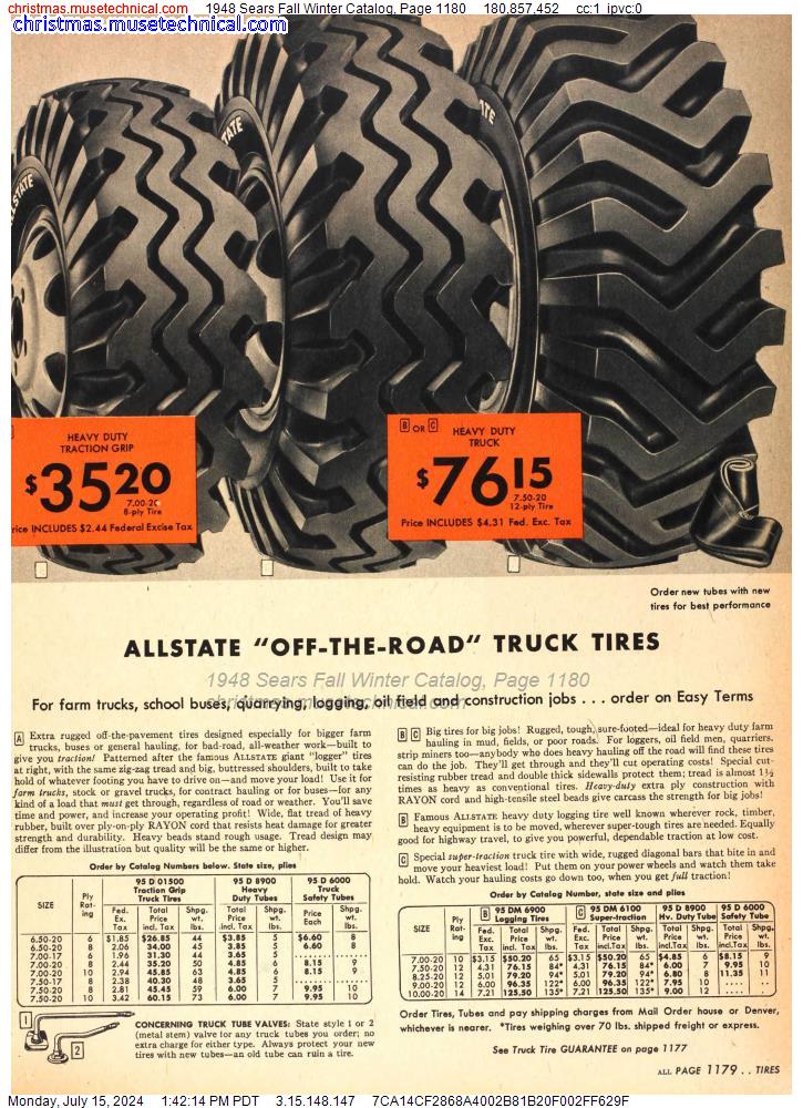 1948 Sears Fall Winter Catalog, Page 1180