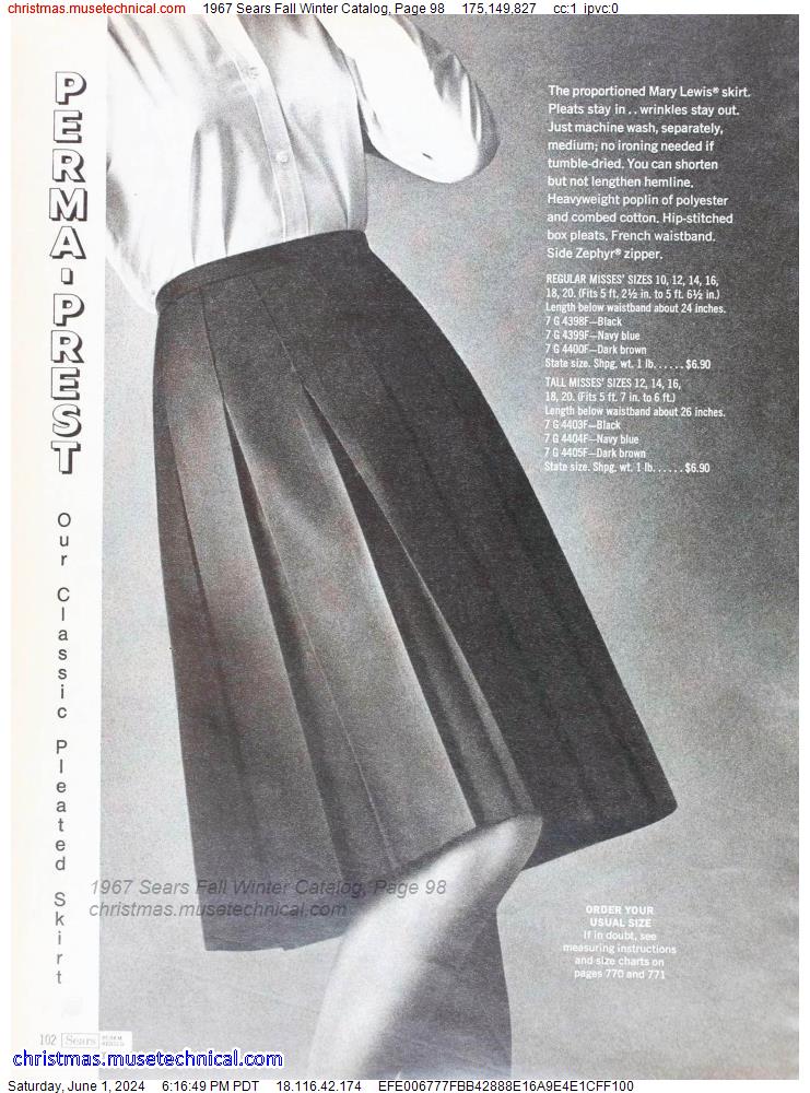 1967 Sears Fall Winter Catalog, Page 98