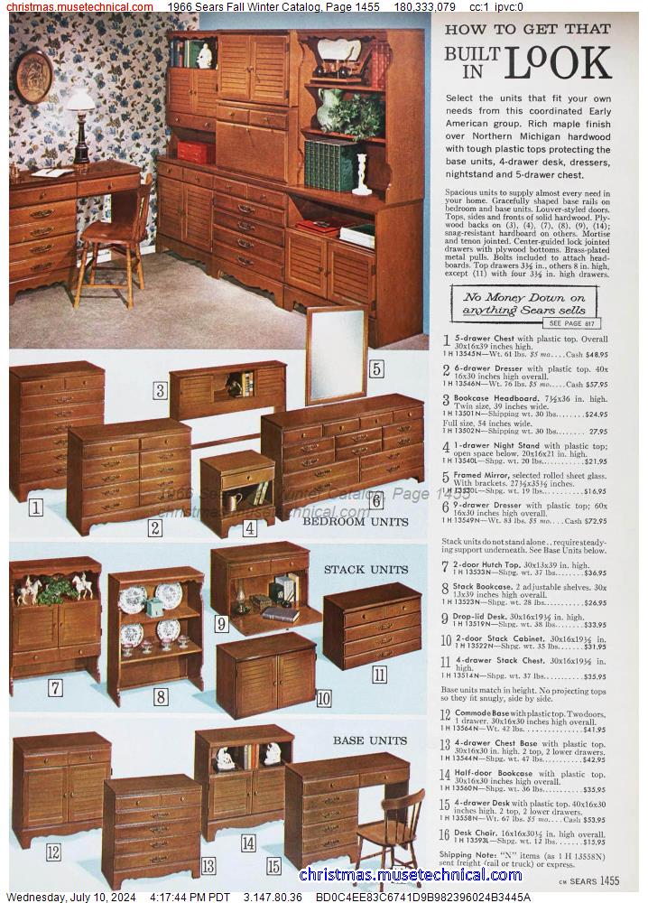 1966 Sears Fall Winter Catalog, Page 1455
