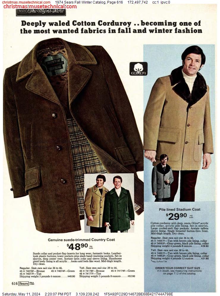 1974 Sears Fall Winter Catalog, Page 616