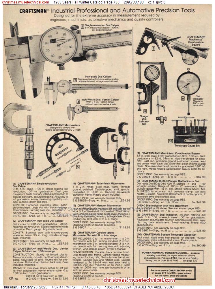 1983 Sears Fall Winter Catalog, Page 730