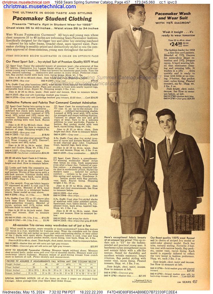 1958 Sears Spring Summer Catalog, Page 457