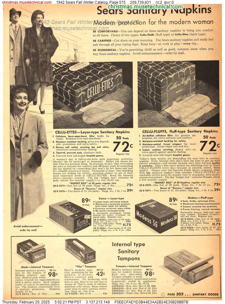 1942 Sears Fall Winter Catalog, Page 575