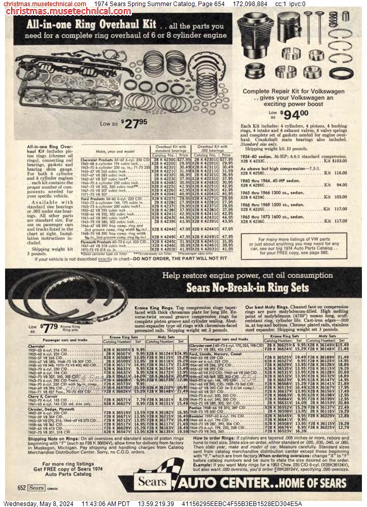 1974 Sears Spring Summer Catalog, Page 654