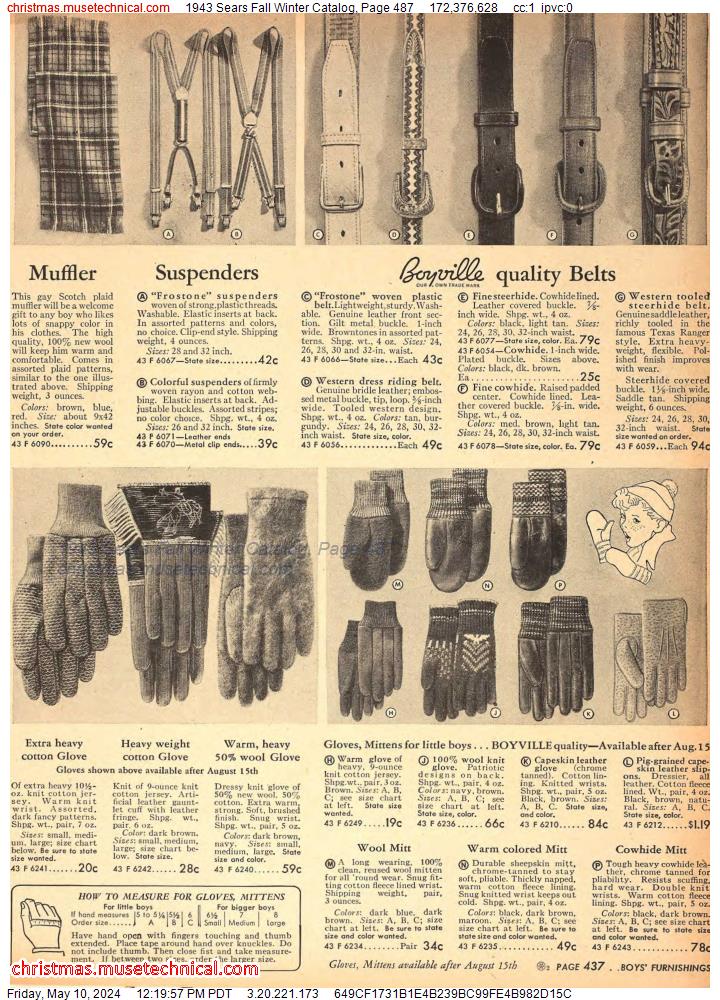 1943 Sears Fall Winter Catalog, Page 487