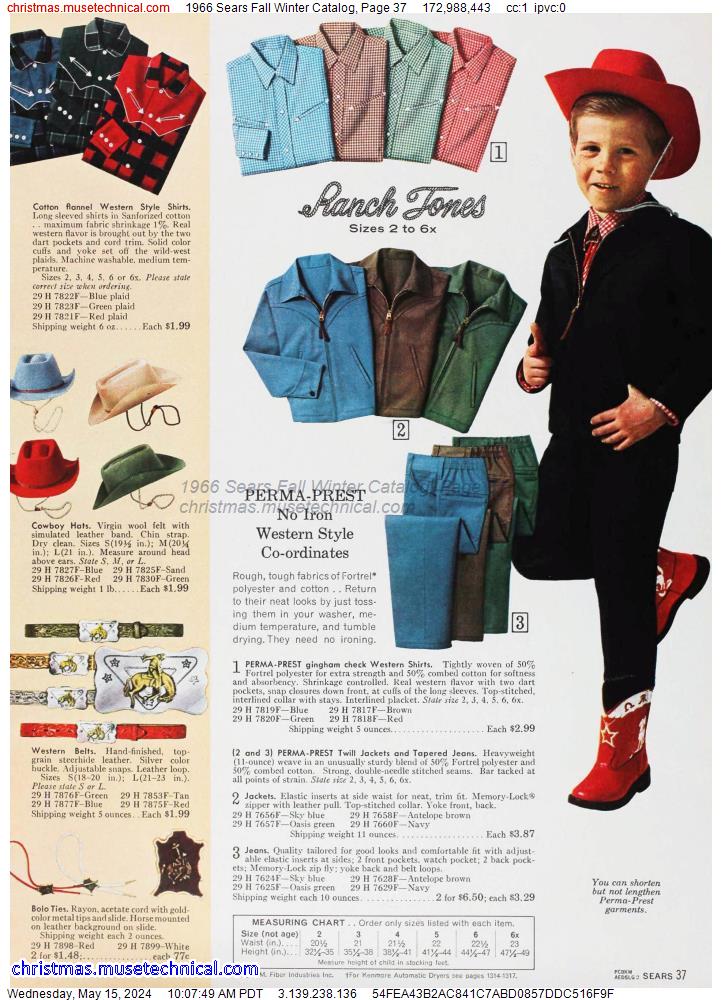 1966 Sears Fall Winter Catalog, Page 37
