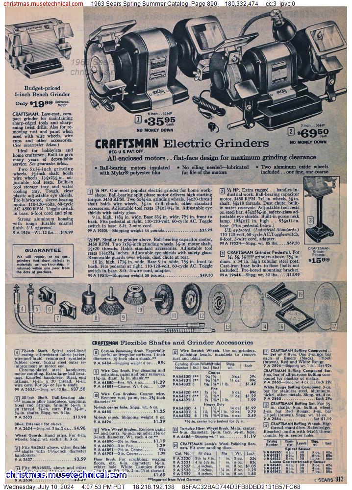 1963 Sears Spring Summer Catalog, Page 890
