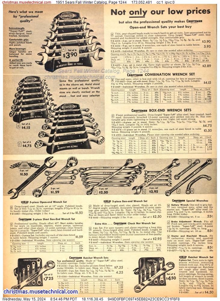1951 Sears Fall Winter Catalog, Page 1244