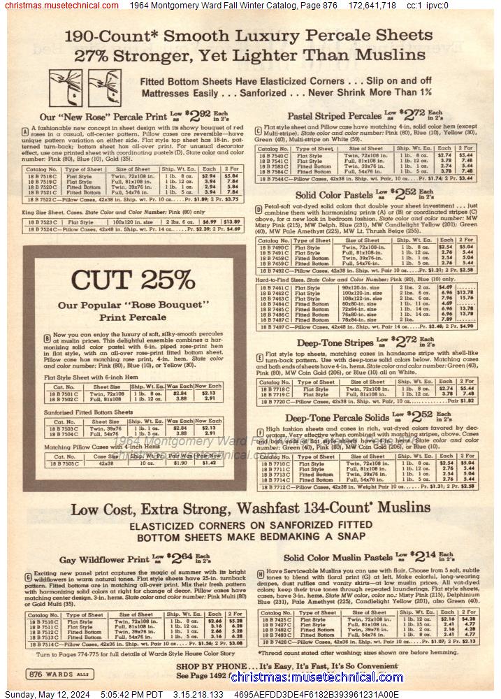 1964 Montgomery Ward Fall Winter Catalog, Page 876