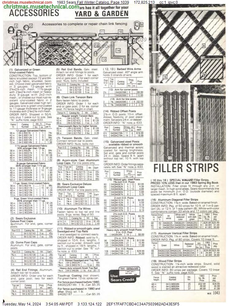 1983 Sears Fall Winter Catalog, Page 1039