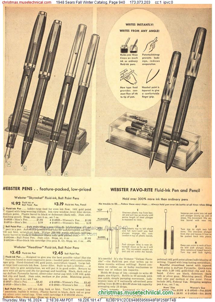 1948 Sears Fall Winter Catalog, Page 940