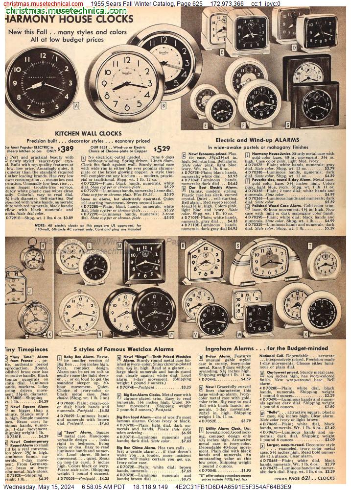 1955 Sears Fall Winter Catalog, Page 625