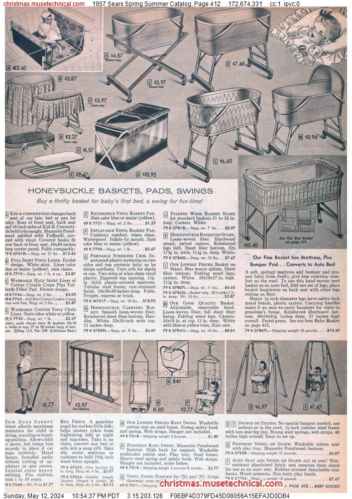 1957 Sears Spring Summer Catalog, Page 412