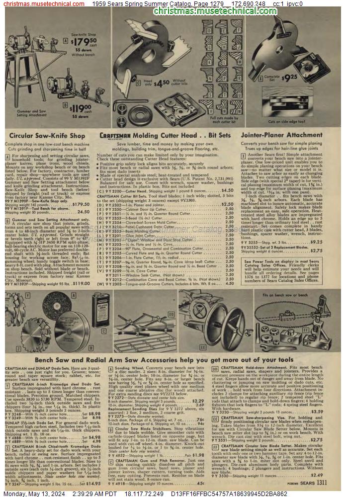 1959 Sears Spring Summer Catalog, Page 1279