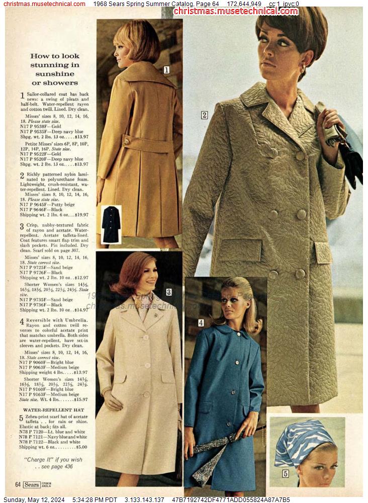 1968 Sears Spring Summer Catalog, Page 64