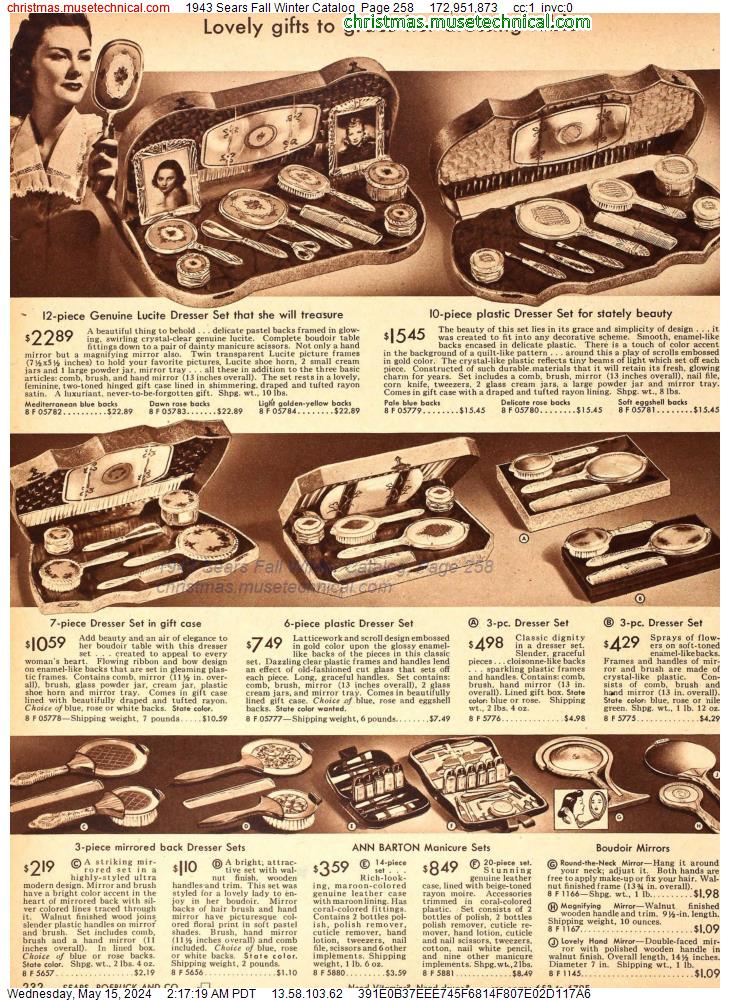 1943 Sears Fall Winter Catalog, Page 258