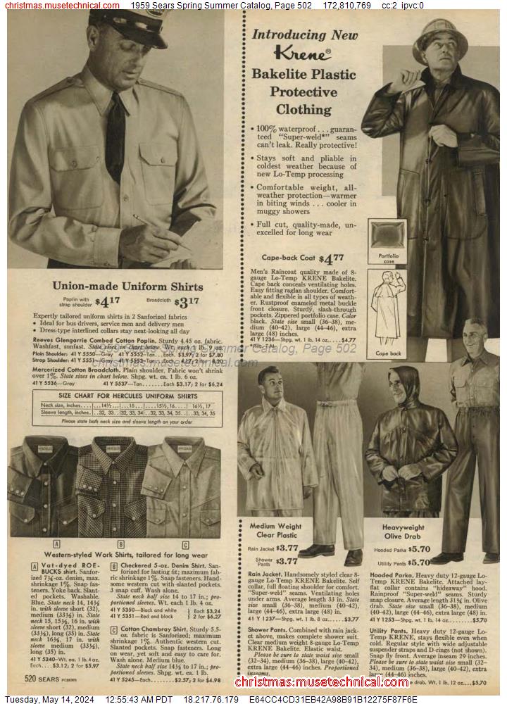 1959 Sears Spring Summer Catalog, Page 502