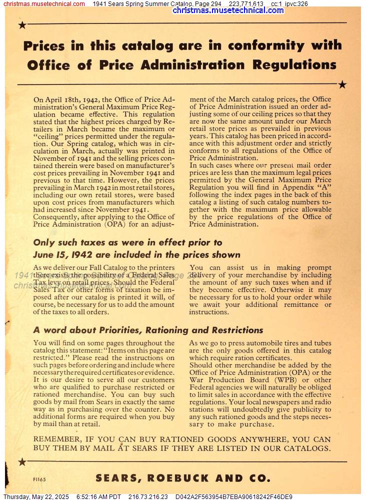 1941 Sears Spring Summer Catalog, Page 294
